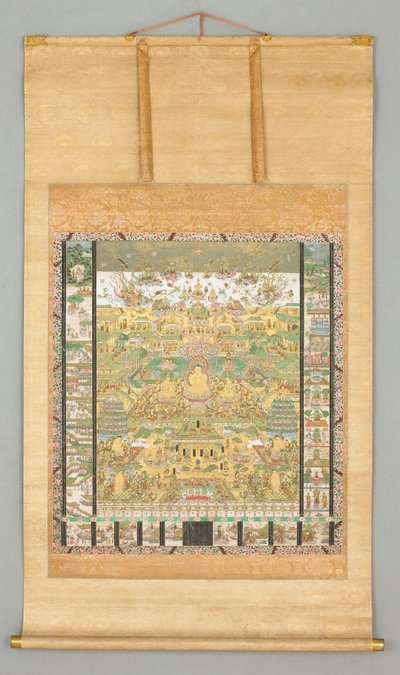 Illustratie van de Contemplatie Soetra
(Taima Mandara) door Japanese School