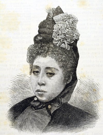 Meiji-periode. Prinses Komatsu van Japan. Illustratie van 1887 door Japanese School