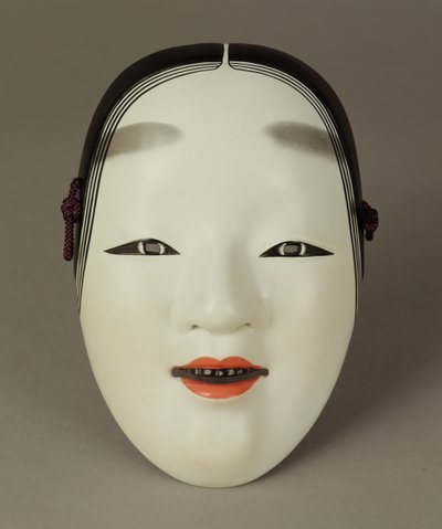 Noh-theatermasker van een jonge vrouw, Japans door Japanese School