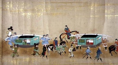 Zesde Koreaanse Ambassade naar Japan in Meireki 1 tijdens de opvolging van Tokugawa Ietsuna in 1651 (detail) door Japanese School