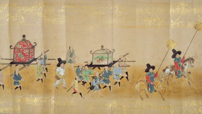 Zesde Koreaanse Ambassade naar Japan in Meireki 1 ten tijde van Tokugawa Ietsunas opvolging in 1651, mogelijk door Kano Masunobu (1625-94) (rolschildering) (detail) door Japanese School