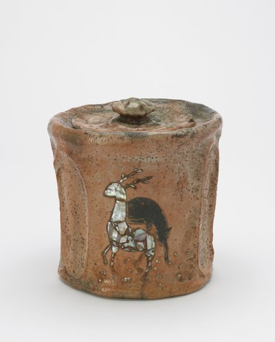 Theeceremonie waterpot met bijpassend deksel, Kyoto, Kyoto-fu, Edo periode of Meiji tijdperk door Japanese School