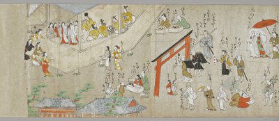 De Tenjin-schrijnrollen (een van een paar) (detail), Tosa School, 17e eeuw door Japanese School