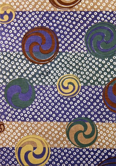 Yin Yang Ontwerp voor Stof, eind negentiende eeuw door Japanese School
