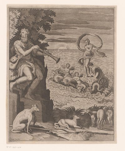 Triomf van Venus met Polyphemus aan de oever door Jaspar de Isaac