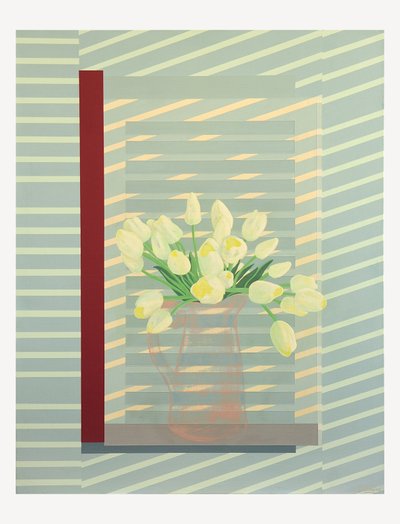 Bloemen tegen het vensterluik door Jasper Galloway