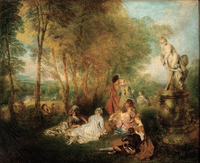 Het feest van de liefde door Jean-Antoine Watteau