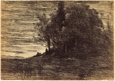 Bos van de kluizenaar door Jean-Baptiste-Camille Corot