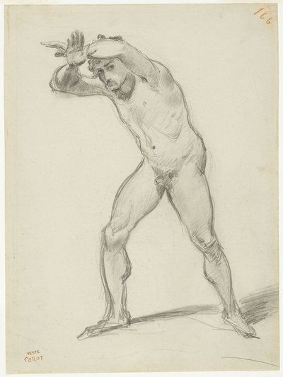 Staande mannelijke naakt door Jean-Baptiste-Camille Corot
