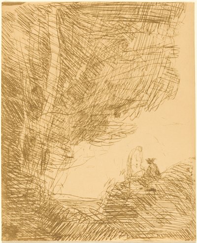 De dichter en zijn muze door Jean-Baptiste-Camille Corot