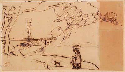 Landschap zonder titel door Jean-Baptiste-Camille Corot