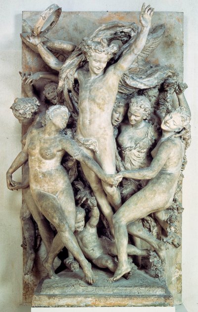 Les Bacchantes dansen en spelen muziek. Gebeiteld reliëf door Jean-Baptiste Carpeaux (1827-1875) 1865-1869 door Jean Baptiste Carpeaux
