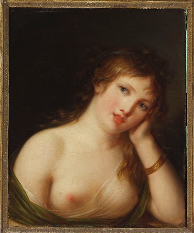 Portret van een jonge vrouw door Jean-Baptiste Greuze