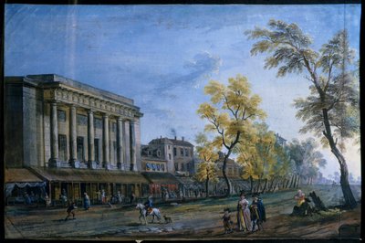 Het Italiaanse theater in Parijs. Schilderij door Jean Baptiste Lallemand door Jean Baptiste Lallemand