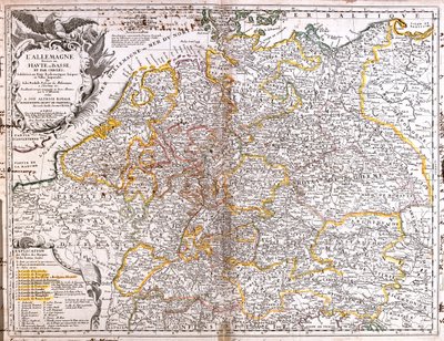 België, Nederland, Duitsland, Polen (woiwodschap: Pommeren, West-Pommeren, Lubusz, Neder-Silezië, Opolskie, Silezië ), Republiek Tsjechië, Oostenrijk, Slovenië, Italië (Regio: Friuli-Venezia Giulia, noord Veneto, Trentino-Alto Adige, noord Lombardije), Swi door Jean Baptiste Nolin