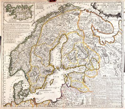 Denemarken, Noorwegen, Zweden, Finland, noordwest Rusland, Estland, Letland, Litouwen, noord Polen door Jean Baptiste Nolin