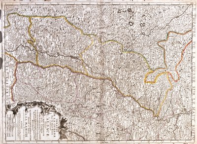 Duitsland (Staat: Saarland, Rijnland-Palts, Baden-Württemberg), Frankrijk (Franche-Comté, Elzas, Lotharingen), Zwitserland (Kanton: Basel-Stadt) door Jean Baptiste Nolin