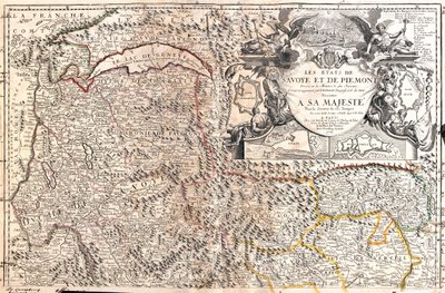 Zwitserland (Kanton: Vaud, Wallis), Italië (Regio: Aostadal, Piemonte), Frankrijk (Regio: Franche-Comté, Rhône-Alpes) door Jean Baptiste Nolin