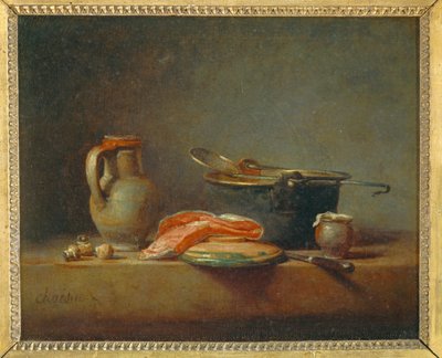 La marmite de cuivre - Stilleven met koperen pot ... door Jean-Baptiste Simeon Chardin