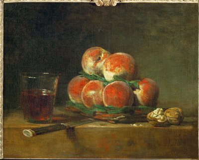 Panier de peches - een mand met perziken ... door Jean-Baptiste Simeon Chardin