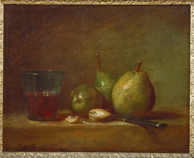 Peren en een kop wijn ... door Jean-Baptiste Simeon Chardin