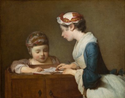 De kleine schooljuffrouw, na 1740 door Jean Baptiste Simeon Chardin