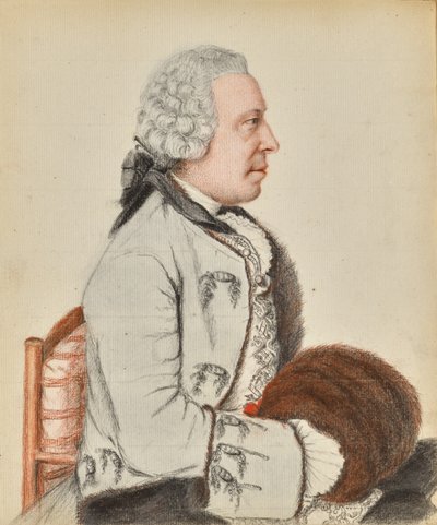 Portret van Charles Benjamin de Langes de Montmirail, baron van Lubières (voorkant); Portret van Charles Benjamin de Langes de Montmirail, baron van Lubières (achterkant) door Jean-Étienne Liotard