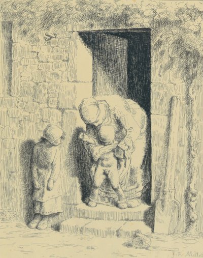 Voorzorgsmaatregelen voor moeders door Jean-Francois Millet