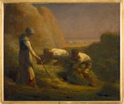 Les botteleurs de foin - The haymakers. 1850-1851 ... door Jean-Francois Millet