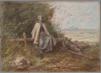 Herderin door Jean-Francois Millet