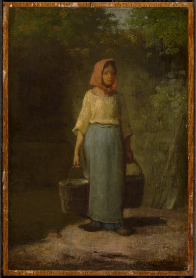 Boerenmeisje dat terugkeert van de put door Jean-Francois Millet