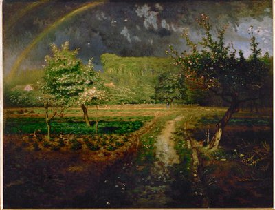 Lente (olieverf op doek) door Jean-Francois Millet