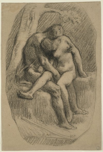 De geliefden door Jean-Francois Millet
