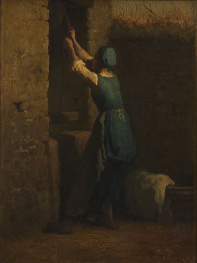 Vrouw bij de put door Jean-Francois Millet