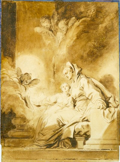 De opvoeding van de Maagd door Jean-Honore Fragonard