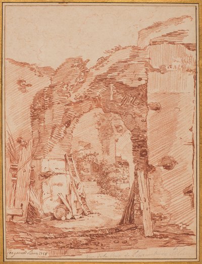 De binnenplaats van de kluizenaar in het Colosseum door Jean-Honore Fragonard