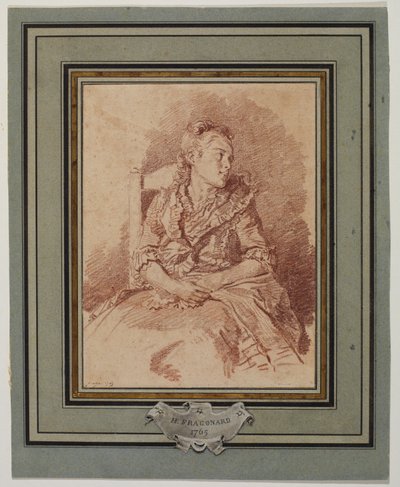 Zittend jong meisje door Jean Honore Fragonard