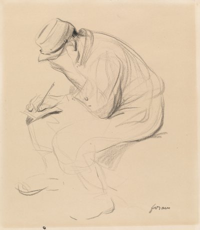 Le Poilu (Franse soldaat schrijft naar huis) door Jean-Louis Forain
