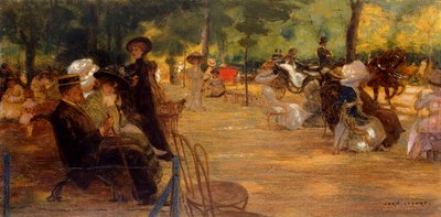 Een elegante bijeenkomst in het Bois de Boulogne door Jean-Louis Lefort