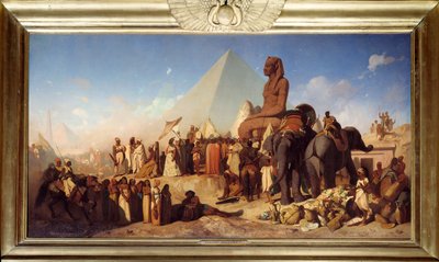 Cambyse en Psammenite. Ontmoeting tussen Cambyse II, koning van het Perzische Rijk van 529 tot 522 v.Chr. door Jean Adrien Guignet