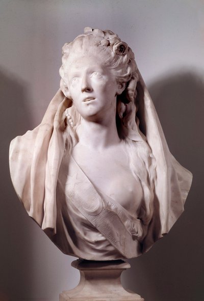 Buste van Sophie Arnould (1740-1802) zangeres in de rol van Iphigenie door Jean Antoine Houdon