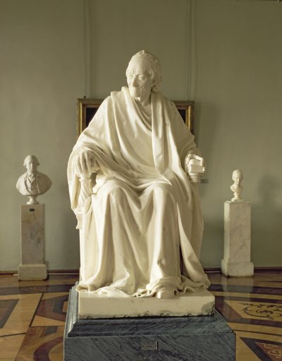 Francois Marie Arouet Voltaire (1694-1778) 1781 (marmer) door Jean Antoine Houdon