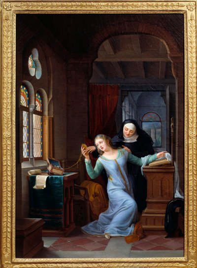 Heloise (1101-1164) omarmt het kloosterleven door Jean Antoine Laurent