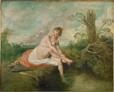 Diane au bain - Diana in bad... door Jean Antoine Watteau