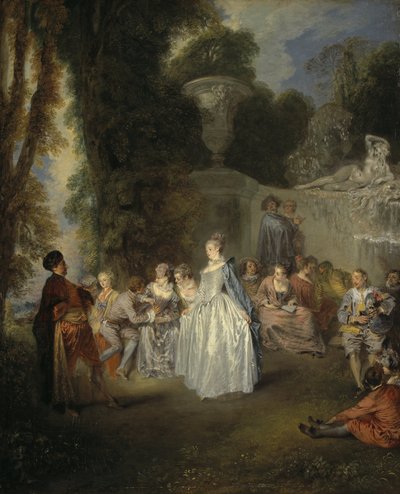 Venetiaanse festivals door Jean Antoine Watteau