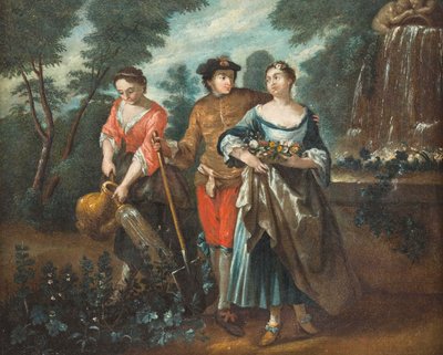Duits: School Edel liefdespaar door Jean Antoine Watteau