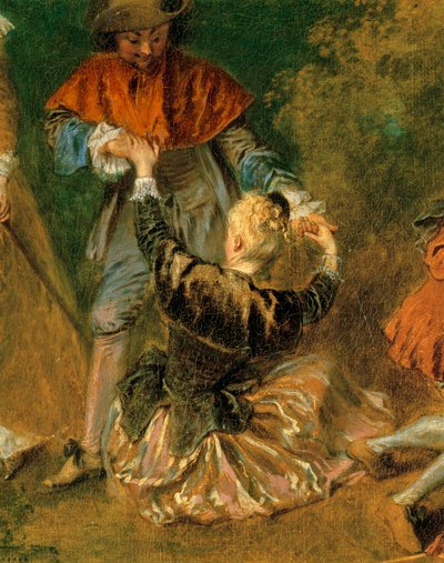 Instappen voor Cythere ... door Jean Antoine Watteau