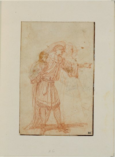 De dokter, een personage uit de Italiaanse komedie, en een vrouw ... door Jean Antoine Watteau