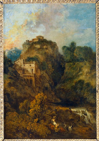 Paysage à la chèvre - Landschap met geit ... door Jean Antoine Watteau