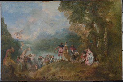 Pelgrimage naar Cythera door Jean Antoine Watteau